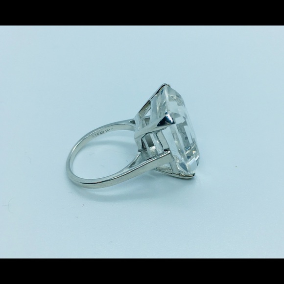 Vintage Sterling Silver Rock Crystal Quartz Ring - Picture 9 of 15